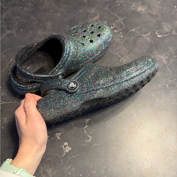 CROCS Shoes - Crocs Glitter Black Iridescent Clog Shoes